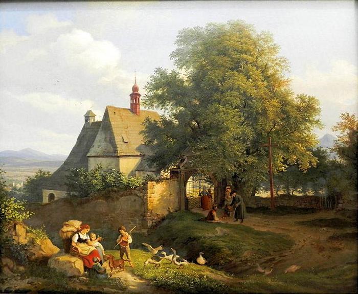 Adrian Ludwig Richter St. Anna's church in Krupka, Germany oil painting art